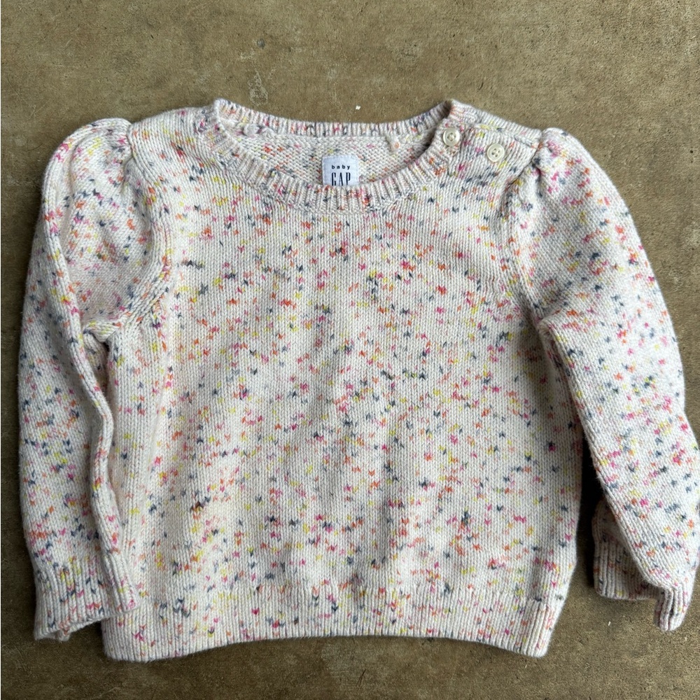Baby Gap Multicolored Speckled Sweater with Buttons